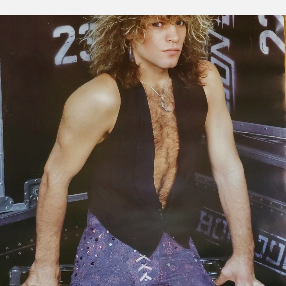 Vintage Bon Jovi Poster Original Poster 1986 Mark Weiss Photo #3058 FUNKY